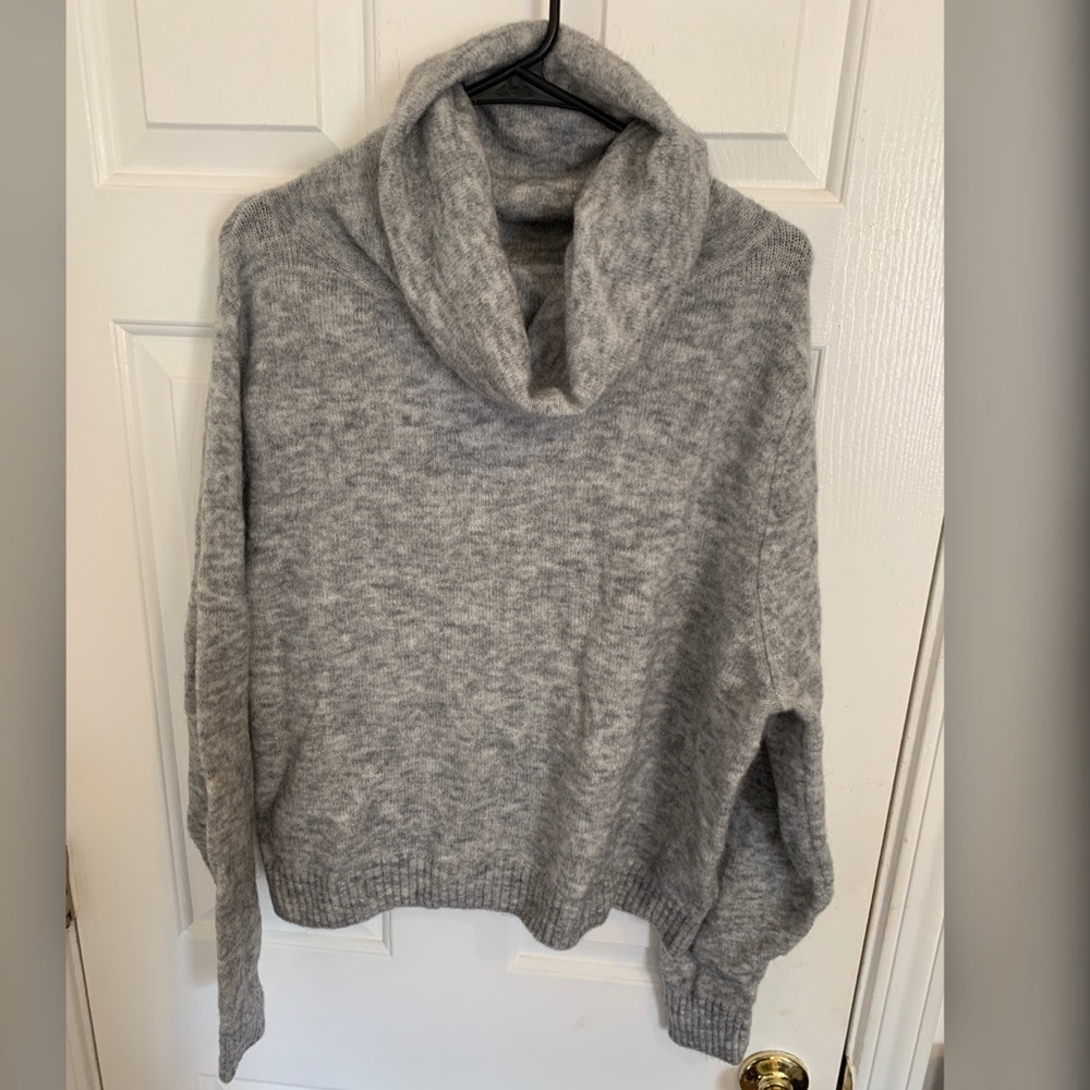 H&M Grey oversized knit cowl neck sweater